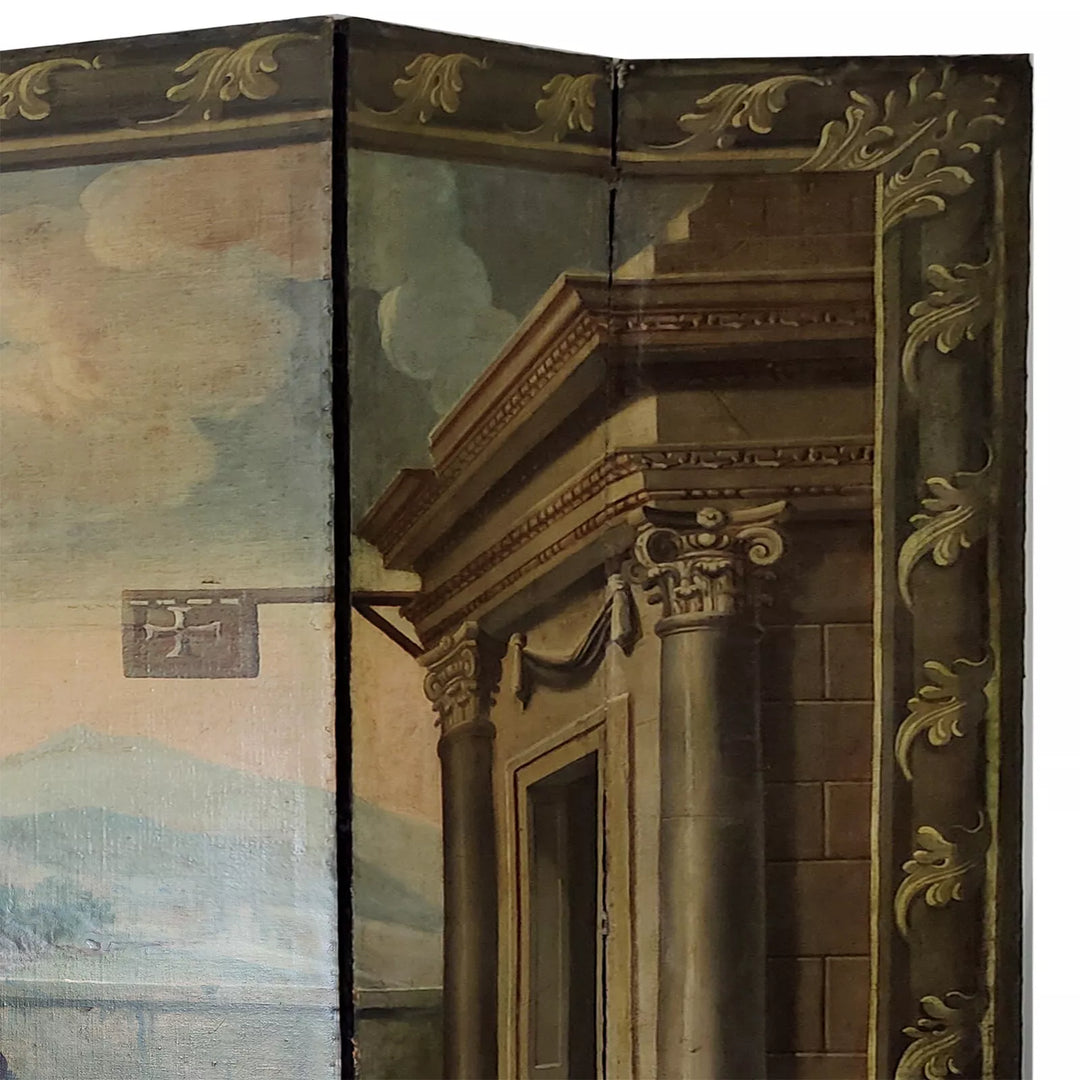 17th Century Baroque Painted 6 Fold Screen | Don Quixote