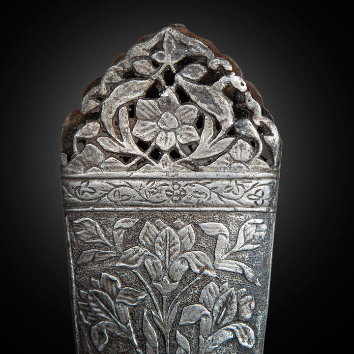 A fine carved cut-steel chape, Mughal India, 17th century