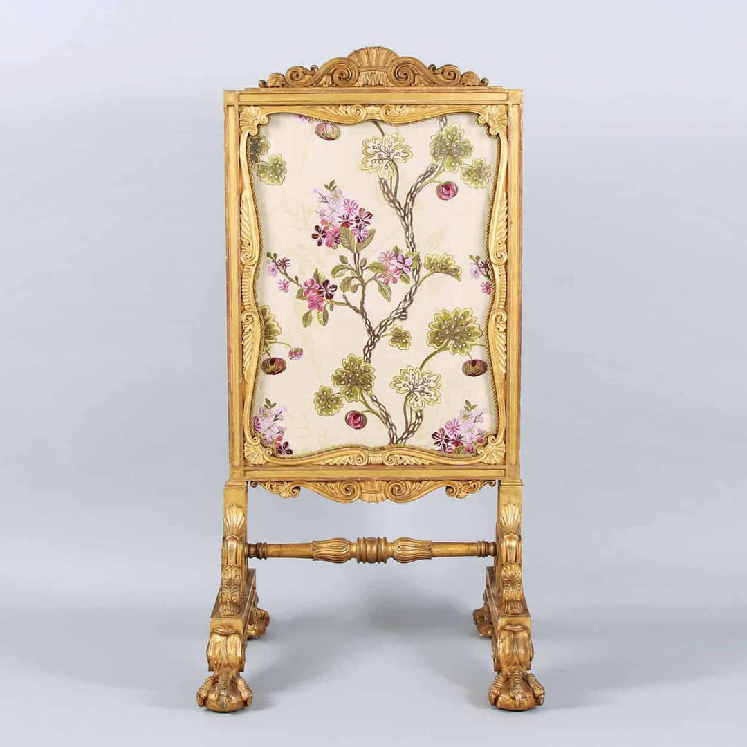 19Th Century Giltwood Cheval Fire Screen In The Manner Of Thomas Hope