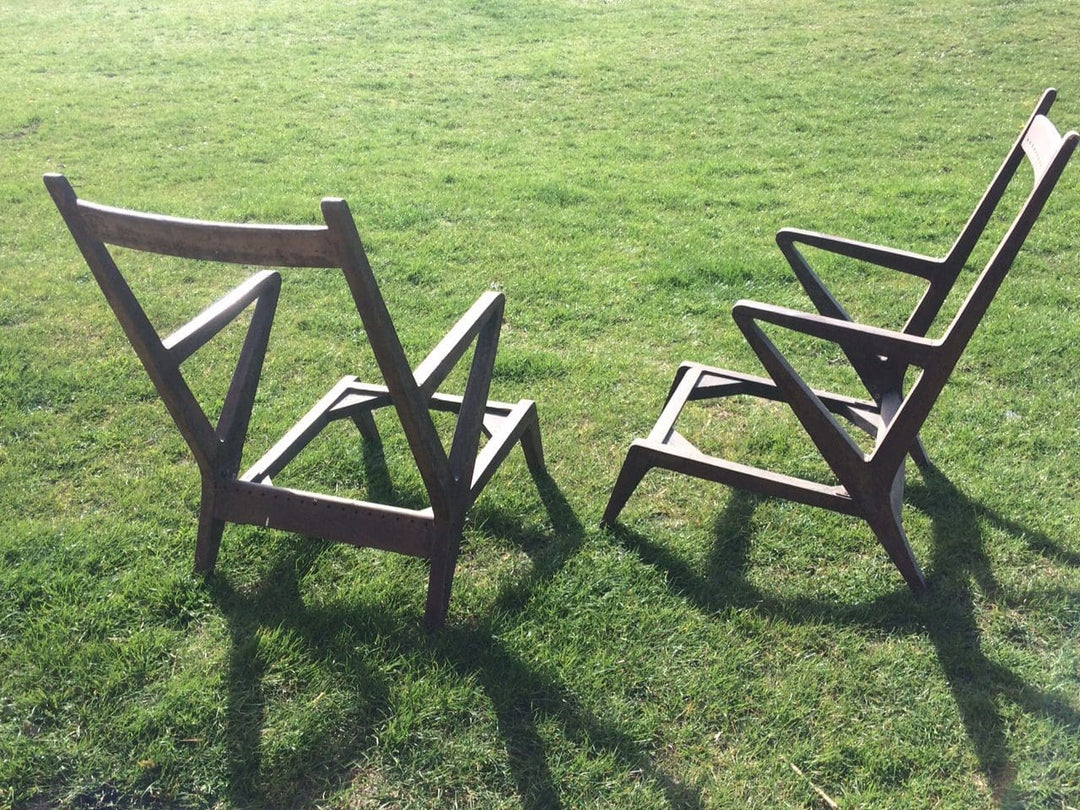 Pair Of Chandigarh Chairs – An unusual model possibly by Jeanneret