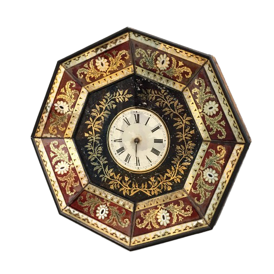 An eglomise wall clock
