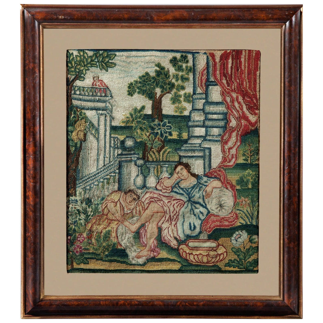 Needlework picture of David and Bathsheba