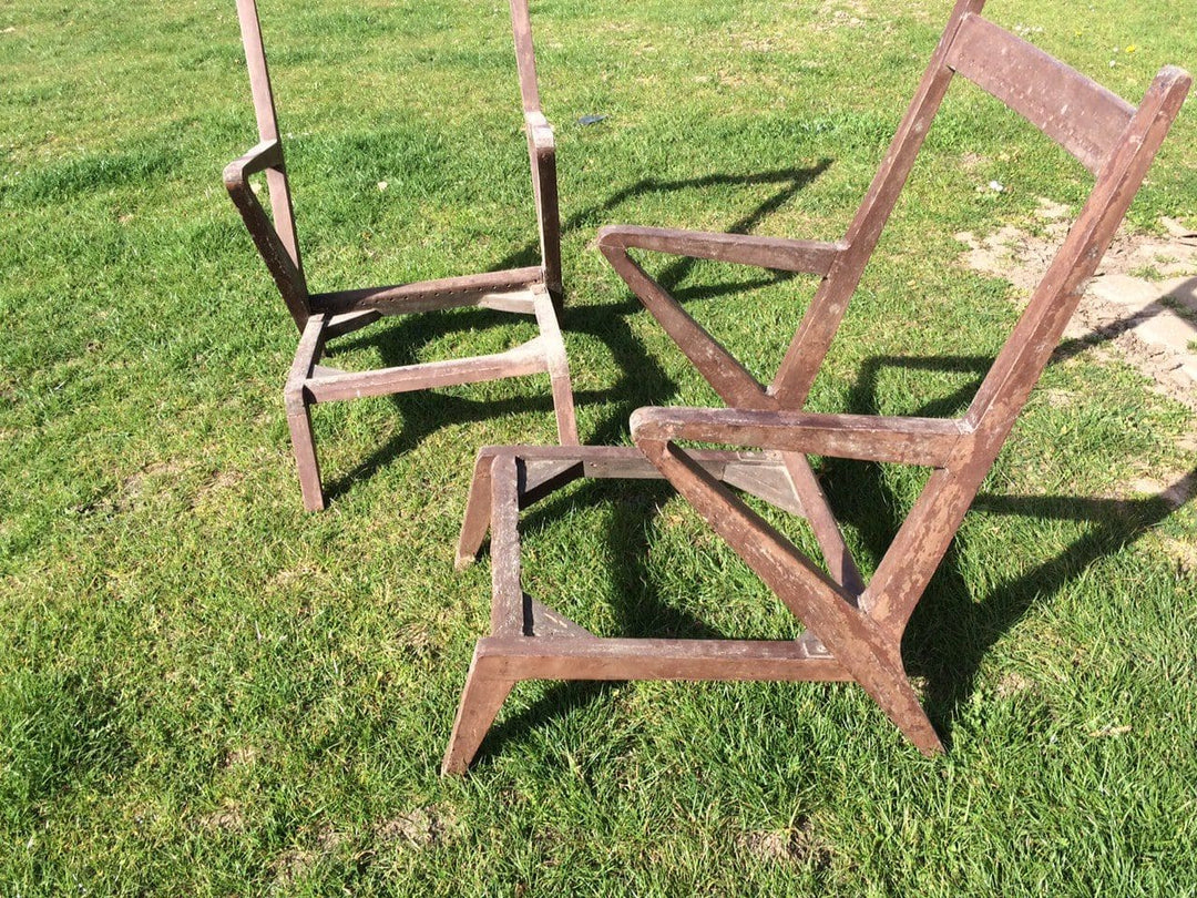 Pair Of Chandigarh Chairs – An unusual model possibly by Jeanneret
