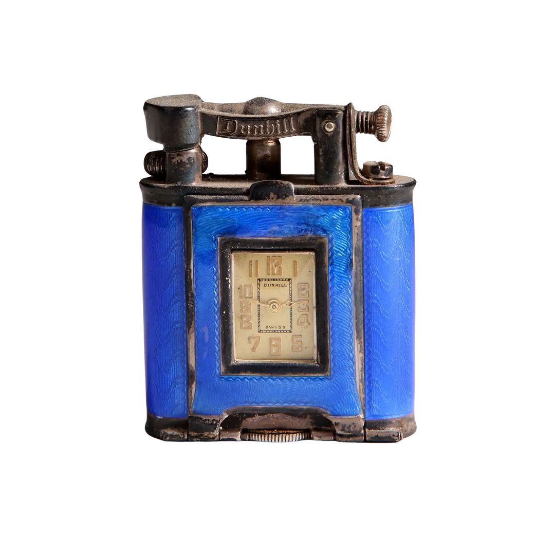 Blue Enamel Guilloche Watch Dunhill Lighter