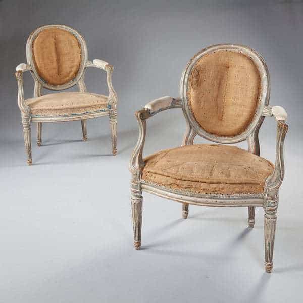 Pair of Transitional Louis XV Style Fauteuils