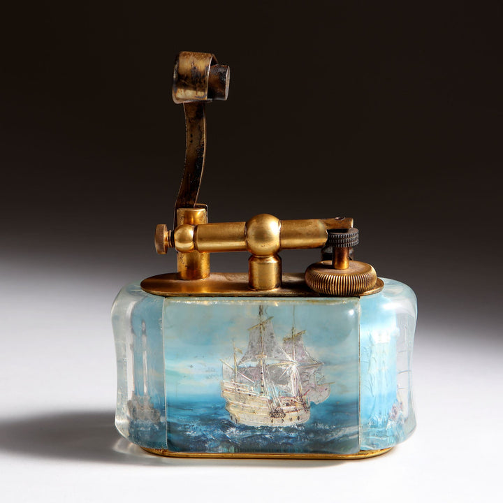 Vintage Dunhill Aquarium Ship Lighter circa 1955 with HMS Royal William design by Collection JA10