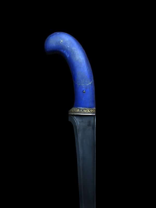 18th Century Gem Quality Lapis Lazuli Mounted Indian Pesh Kabz