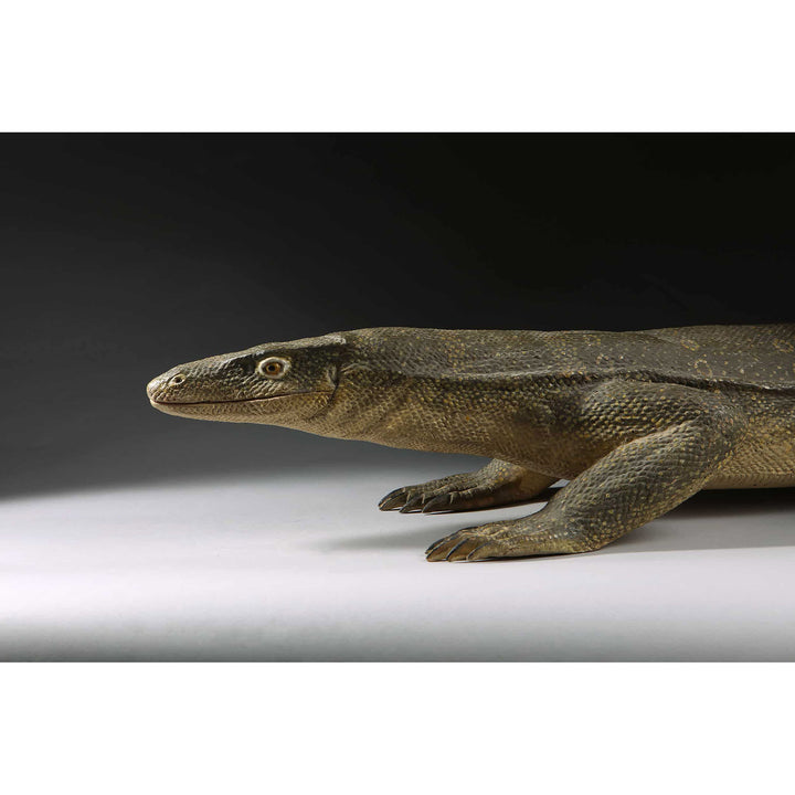 CARVED WOOD FIGURE OF A KOMODO DRAGON, INDONESIA, 20TH CENTURY