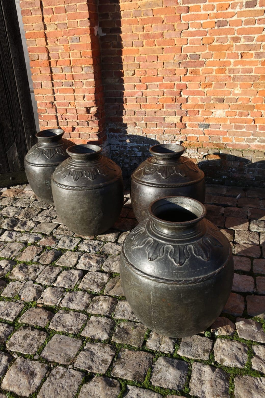 A Set of Four Large Scale Sindh Bronze Pots