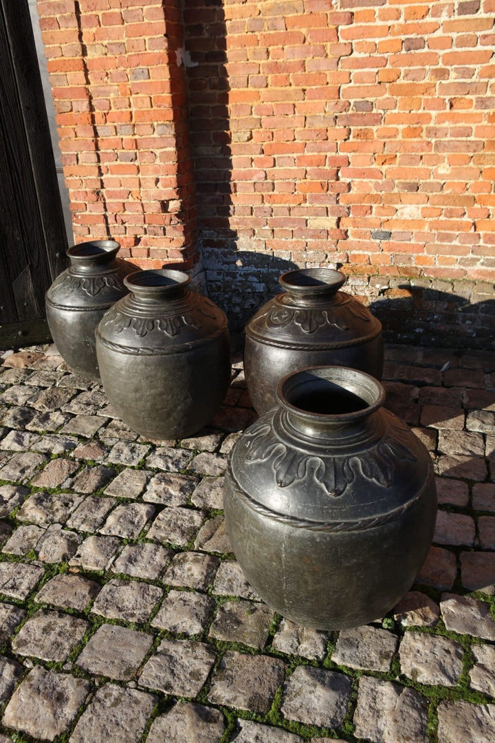 A Set of Four Large Scale Sindh Bronze Pots