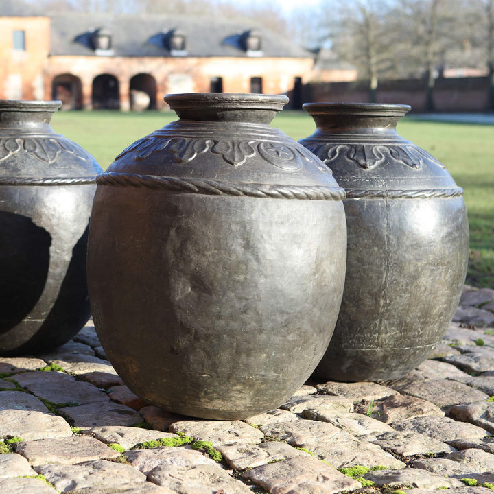 A Set of Four Large Scale Sindh Bronze Pots