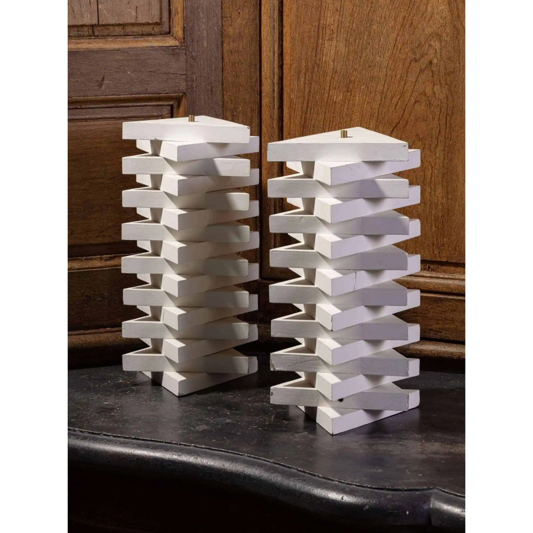 Pair of Geometric Lamp Bases by Andrew Allfree