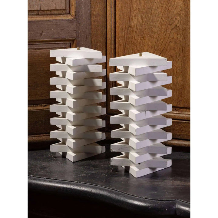 Pair of Geometric Lamp Bases by Andrew Allfree