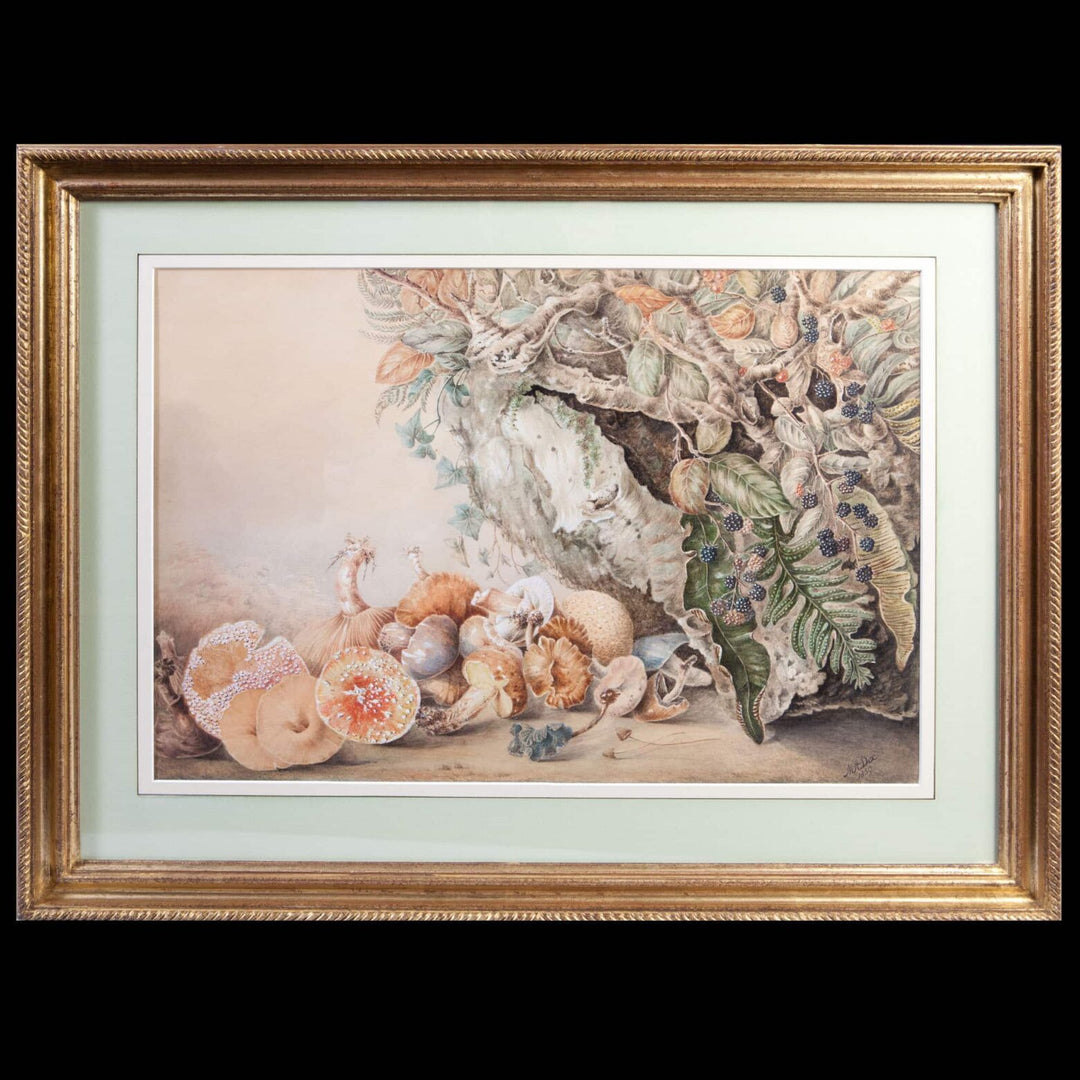 A victorian watercolour depicting autumnal fare