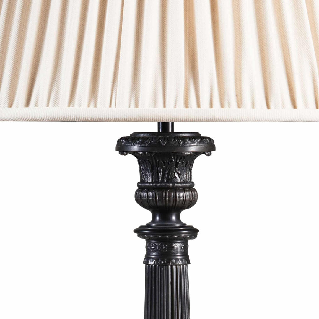 Pair of Dark Bronze Empire Column Lamps After The Antique AJX