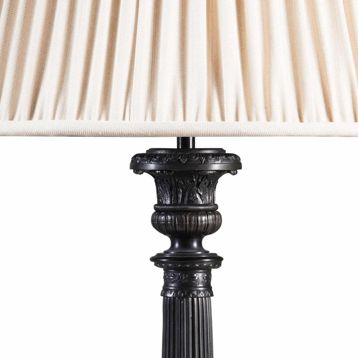 Pair of Dark Bronze Empire Column Lamps After The Antique AJX
