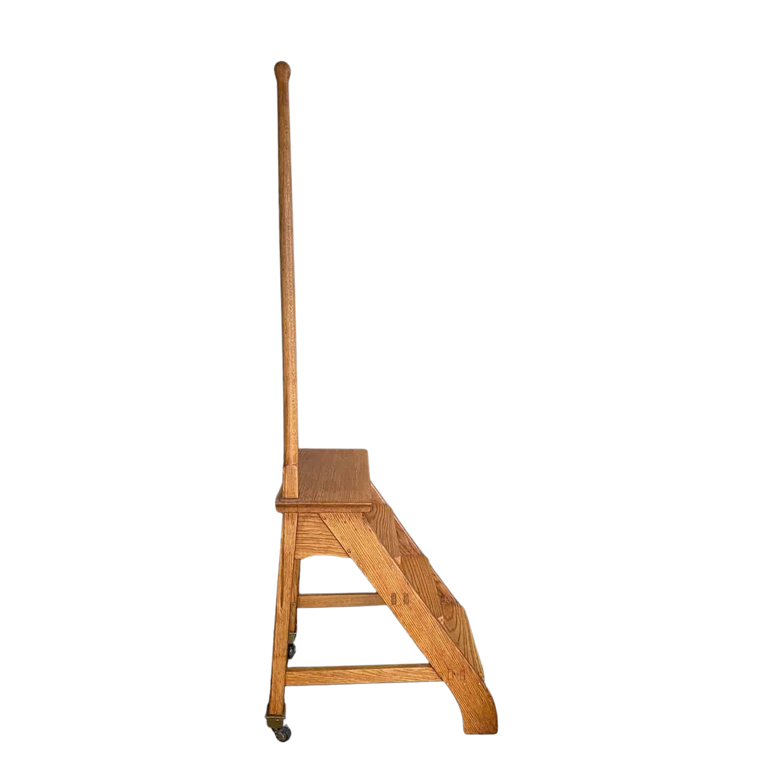 Arts and Crafts Set of Oak Library Steps