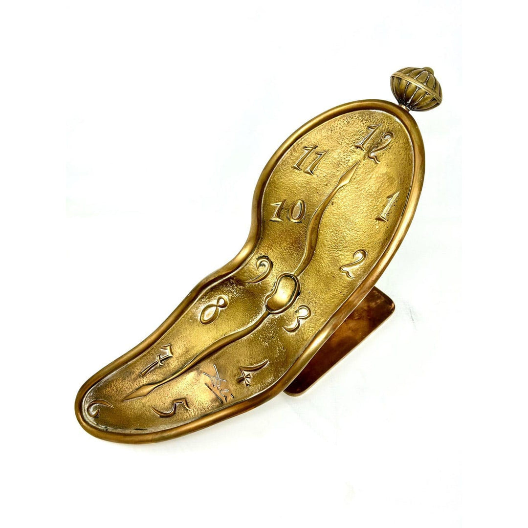 Dalí Melting Watch Bronze Sculpture 42/300 limited edition circa 1980 bronze melting clock art piece.