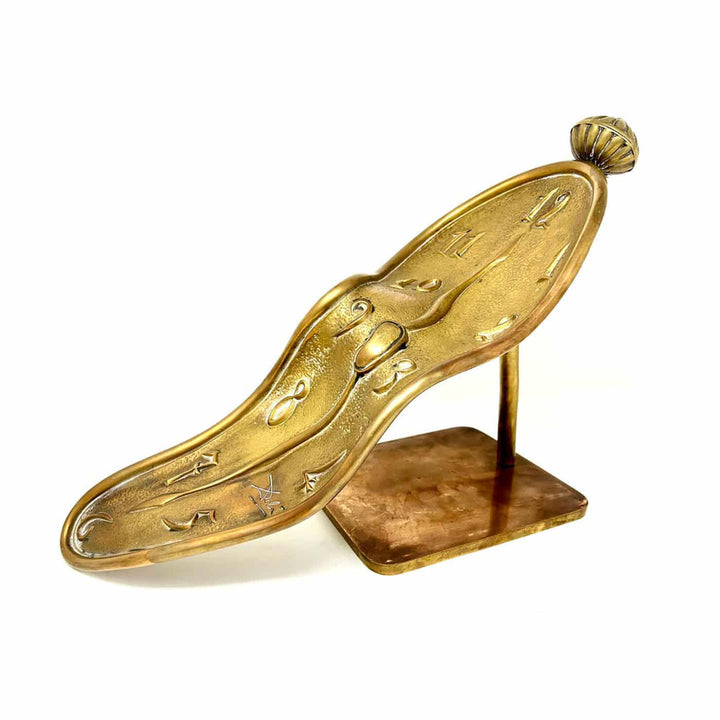 Dalí Melting Watch Bronze Sculpture number 42 of 300, circa 1980, bronze surreal melting clock with stand.