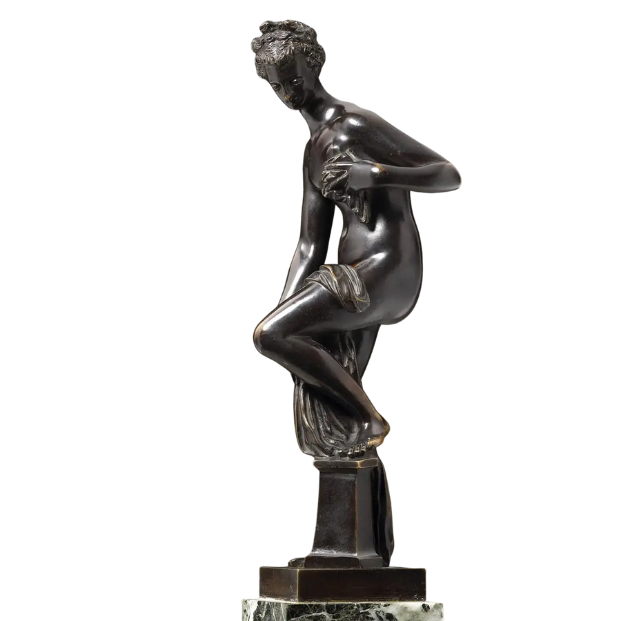 Giambologna bronze sculpture of Cesarini Venus, early 19th century classical revival, Italy circa 1830, 35 cm tall.