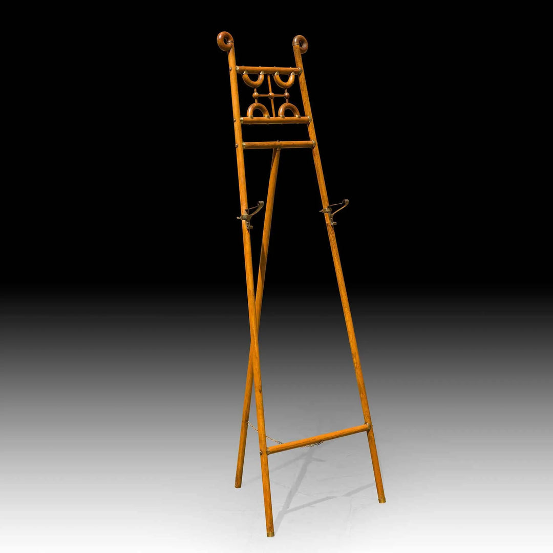 Arts and Crafts Oak and Brass Easel