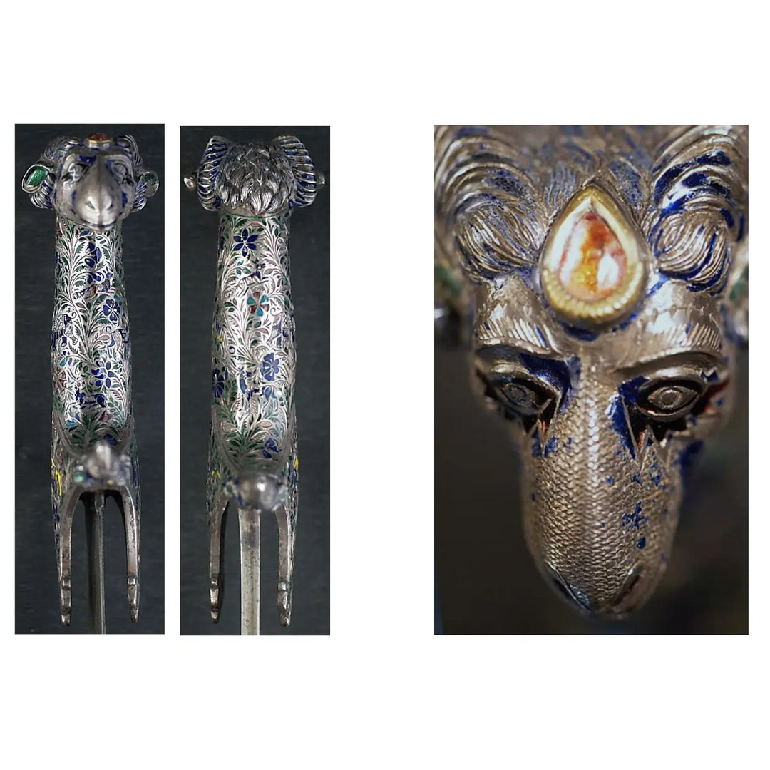 Indian shamshir with Lucknow enamel hilt