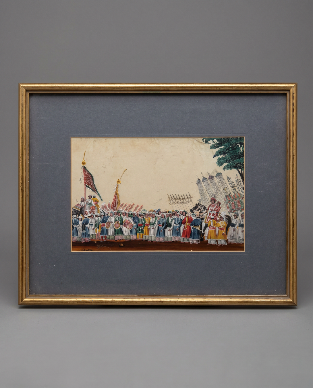 An Indian miniature mica picture of a procession