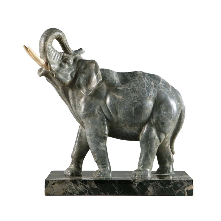 Grey Marble sculpture of an Elephant