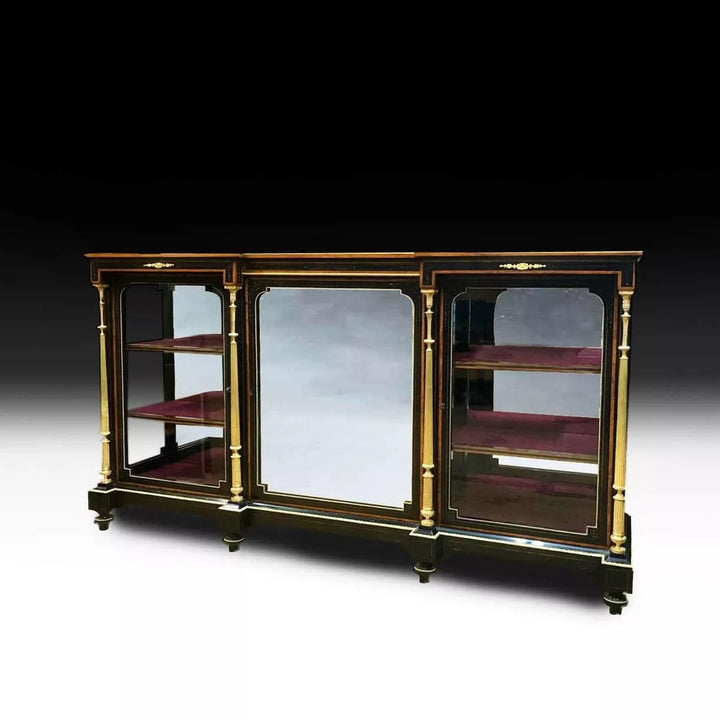 Lamb of Manchester Ebonised and Ormolu Side Cabinet