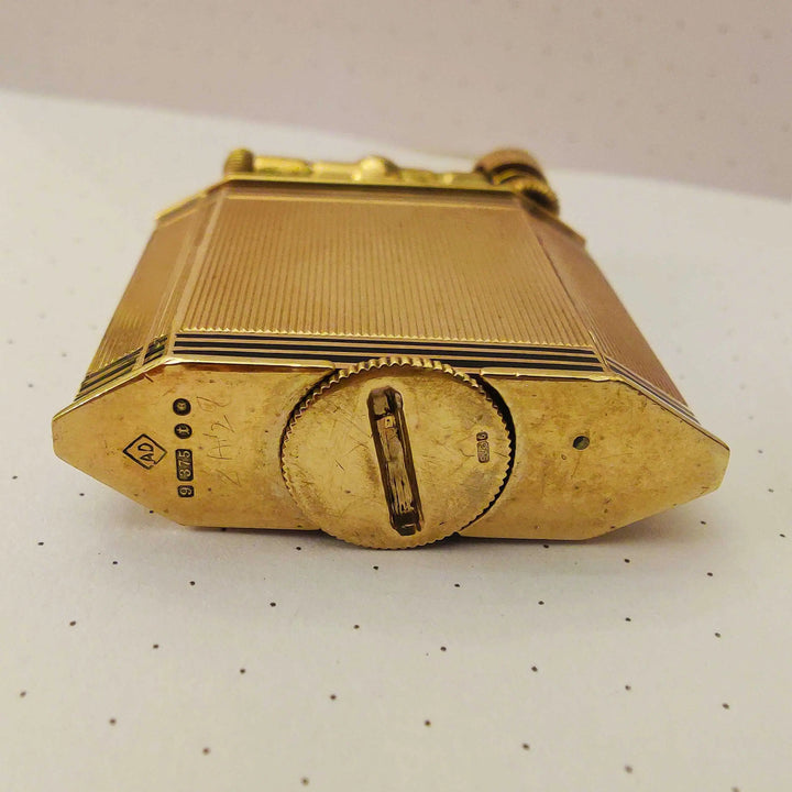 Dunhill 9 karat Gold Hexagonal Concealed Watch Unique lighter