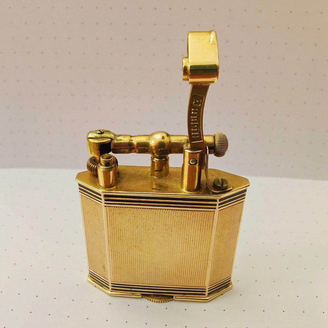 Dunhill 9 karat Gold Hexagonal Concealed Watch Unique lighter
