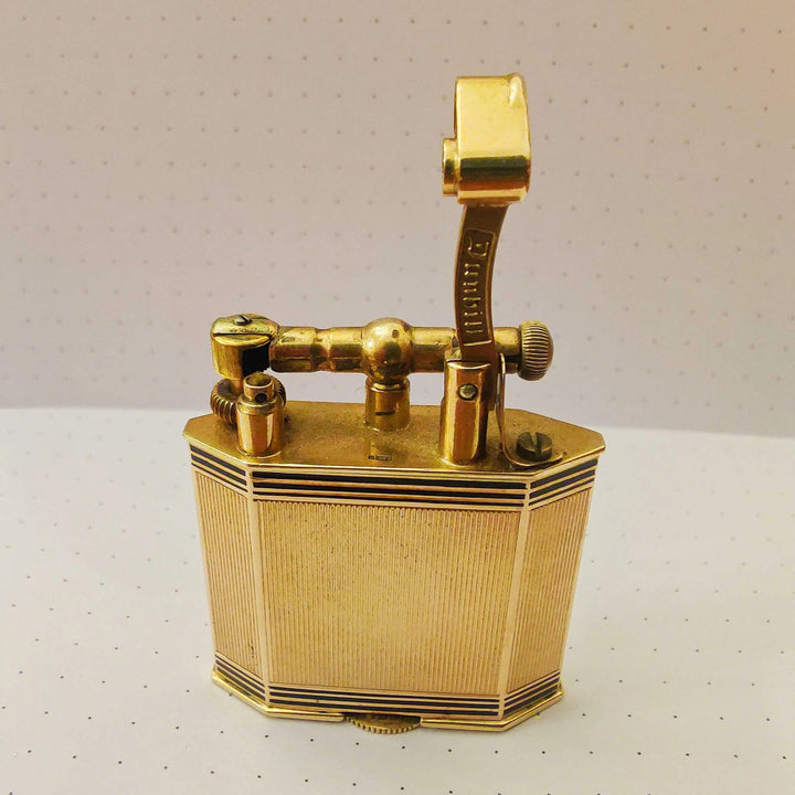 Dunhill 9 karat Gold Hexagonal Concealed Watch Unique lighter