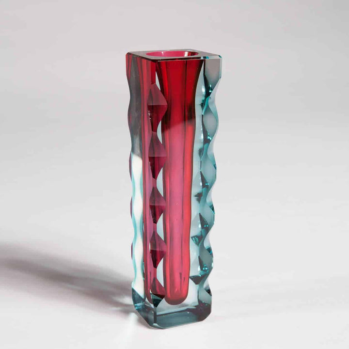 Seven Mid Century Bohemian Coloured Glass Vases