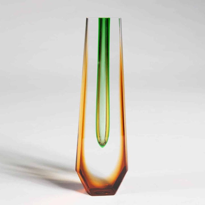 Seven Mid Century Bohemian Coloured Glass Vases