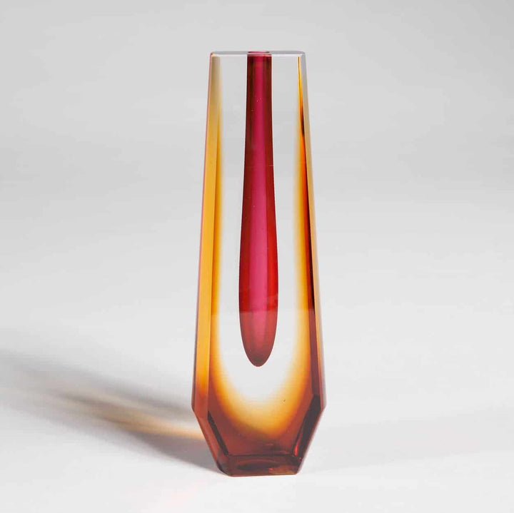 Seven Mid Century Bohemian Coloured Glass Vases
