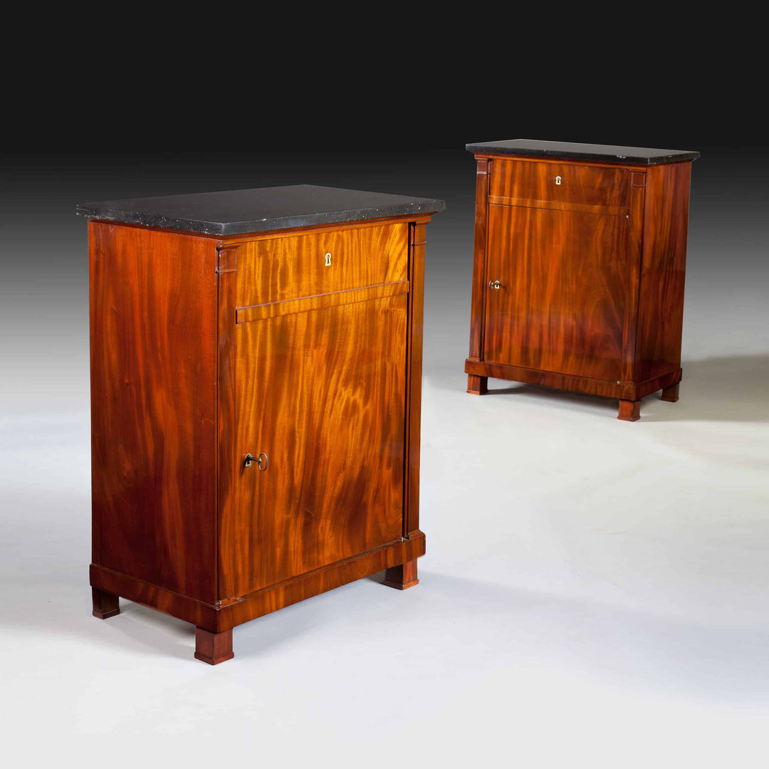 An Exceptional Pair Of French Empire Mahogany Side Cabinets ( Meubles D'Appui )