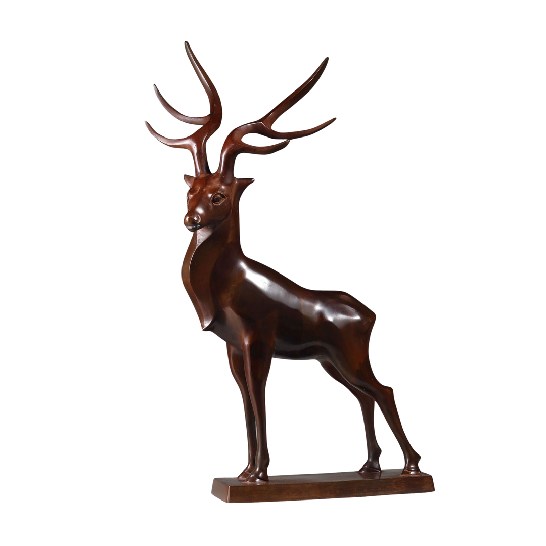 A Japanese bronze model of a Stag