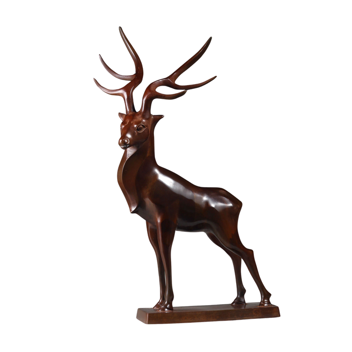 A Japanese bronze model of a Stag