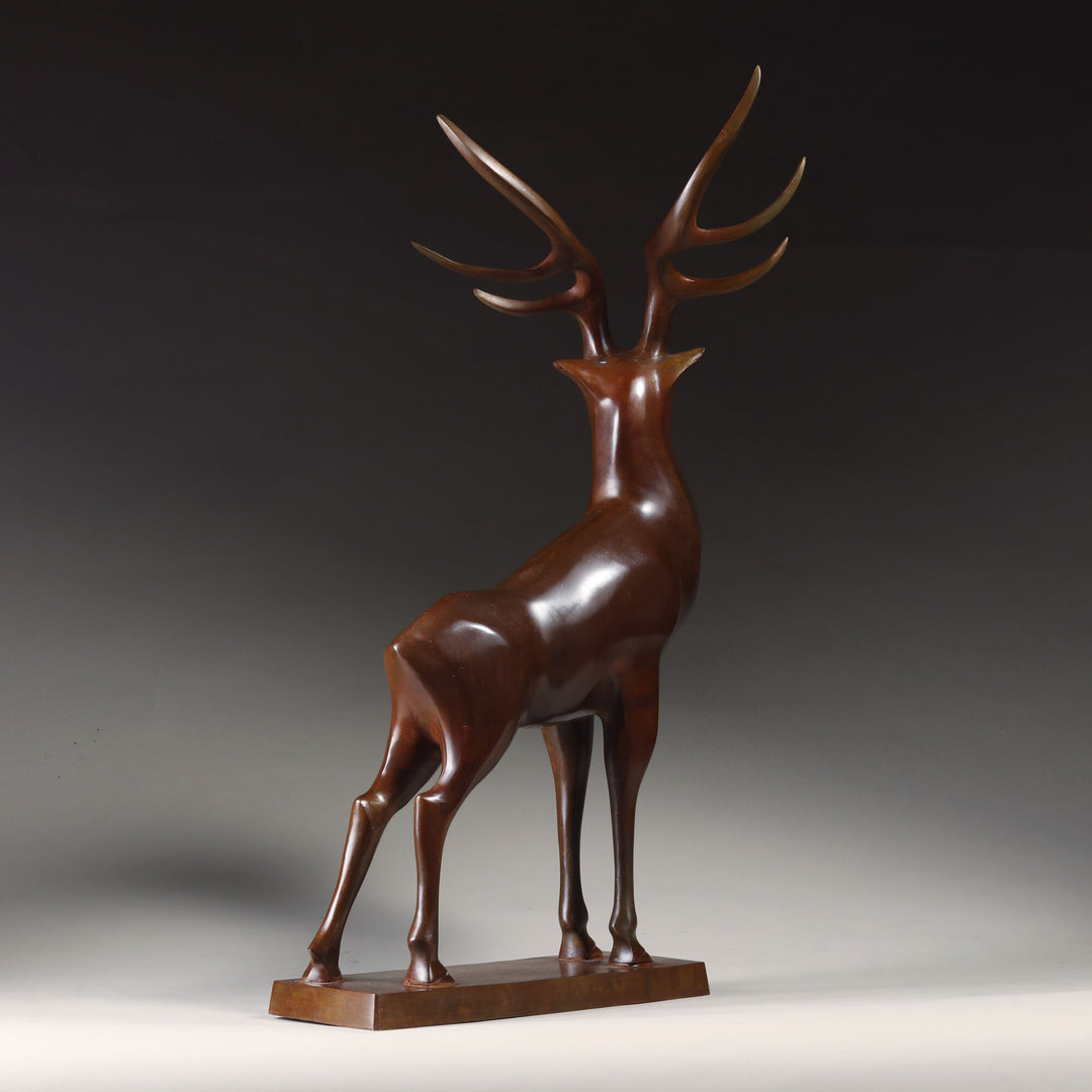 A Japanese bronze model of a Stag