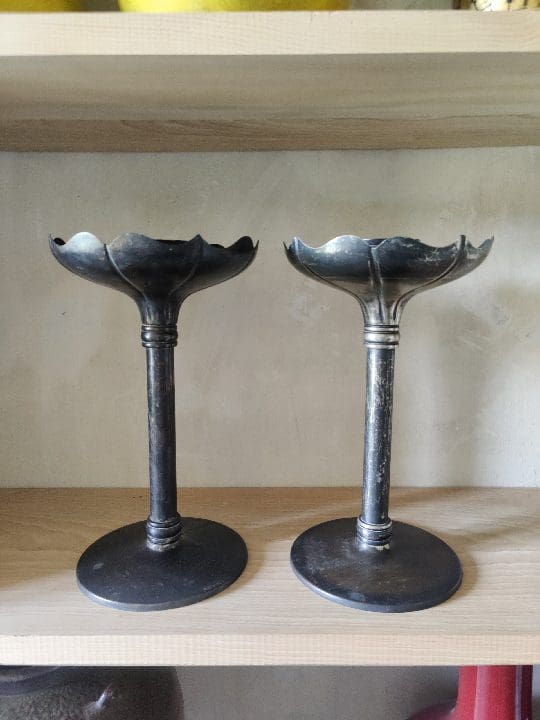 Pair Silver Plated Candlesticks
