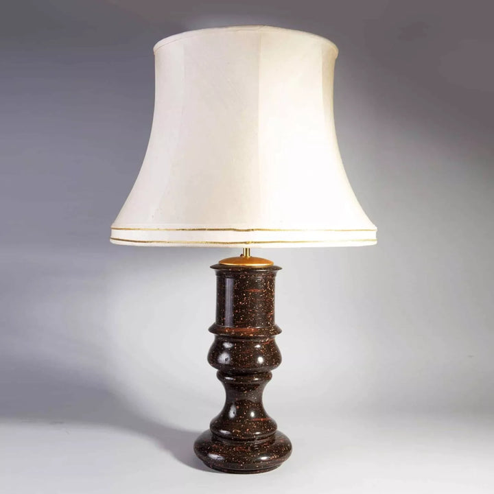 A rare large scale Swedish porphyry vase as a lamp