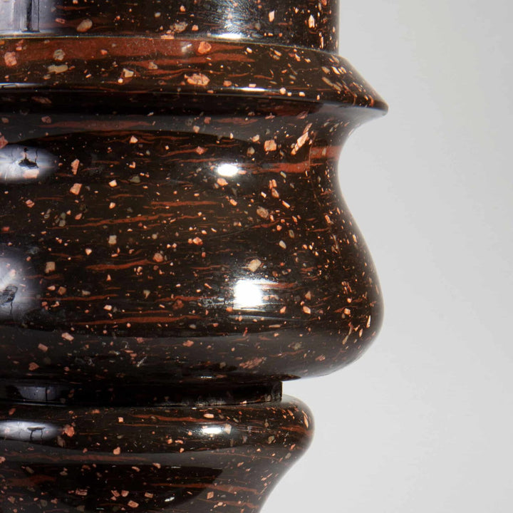 A rare large scale Swedish porphyry vase as a lamp