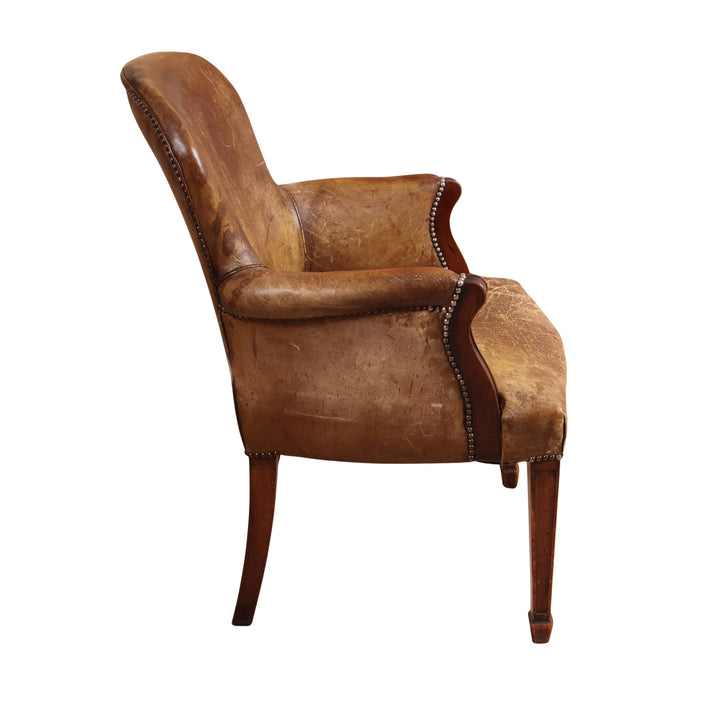 19th Century Leather Upholstered Desk Chair in the Late Georgian Style