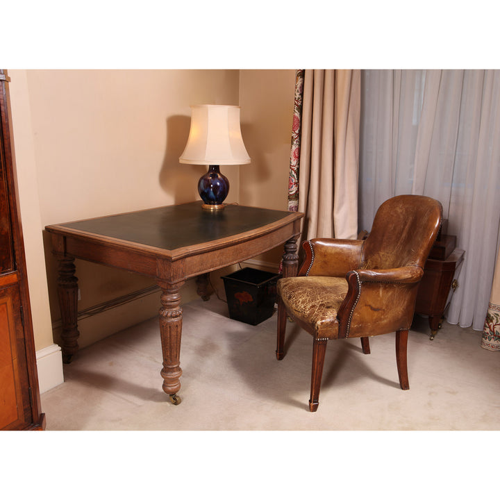 19th Century Leather Upholstered Desk Chair in the Late Georgian Style