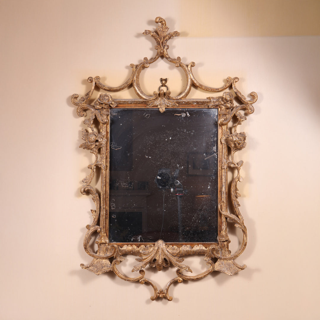 A small giltwood George III mirror