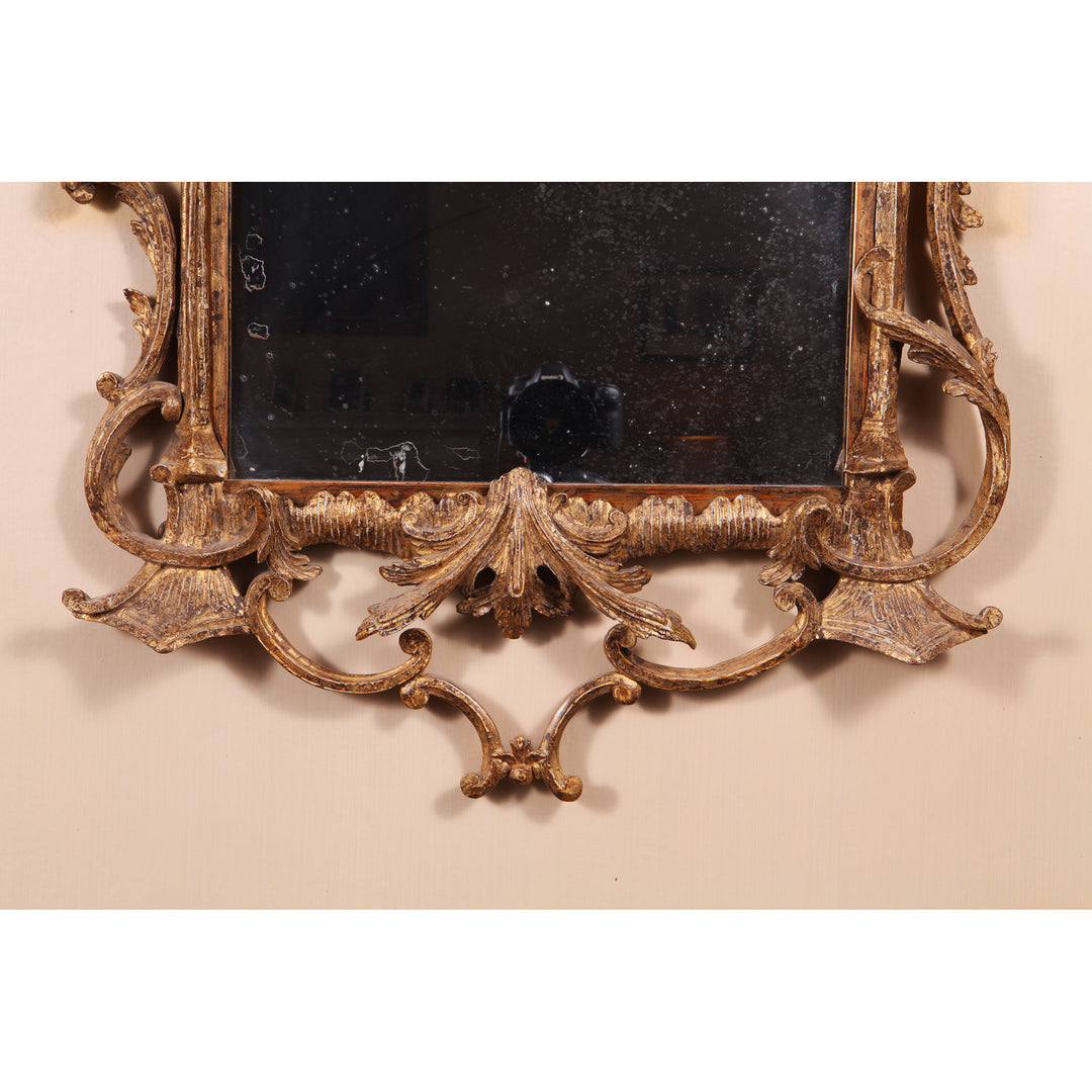 A small giltwood George III mirror