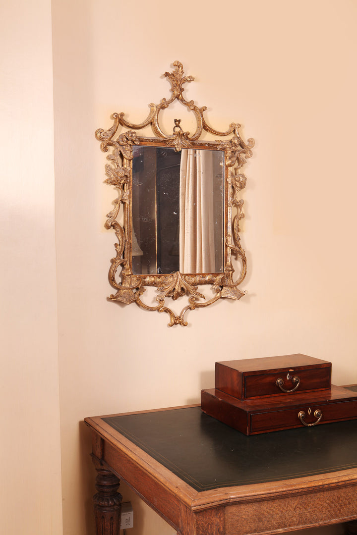 A small giltwood George III mirror