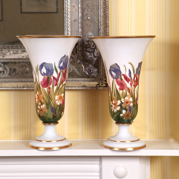 Pair of Opaline Glass Vases as Table Lamps