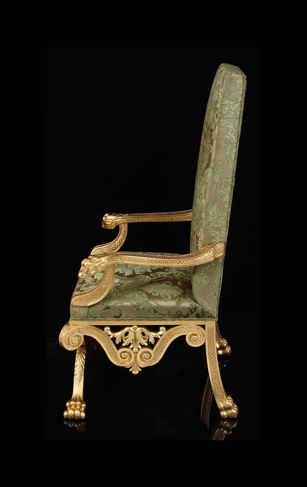 19th Century Giltwood Throne Chair after William Kent