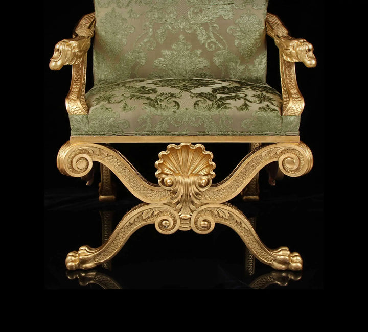 19th Century Giltwood Throne Chair after William Kent